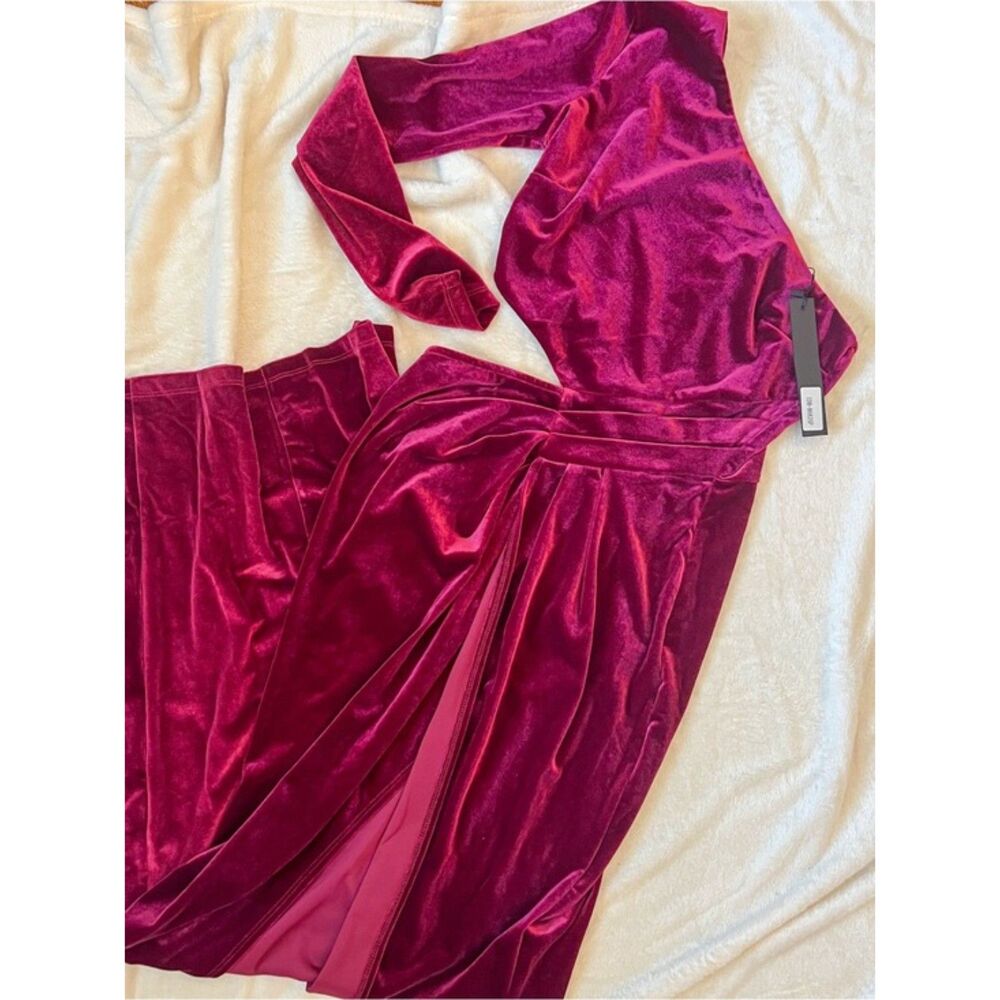 Velvet Maxi Dress in Deep Berry - Women's Wrap Style